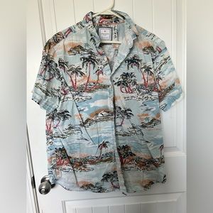 Denim & Flower Hawaiian Shirt